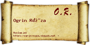 Ogrin Róza névjegykártya